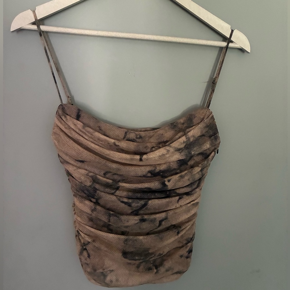 Zara Brown Tie-Dye Women's Top